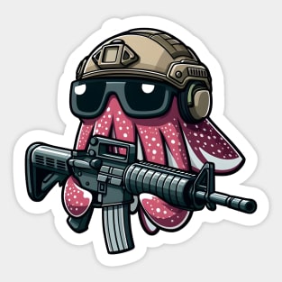 Tactical Octopus Adventure Tee: Where Intelligence Meets Style Sticker